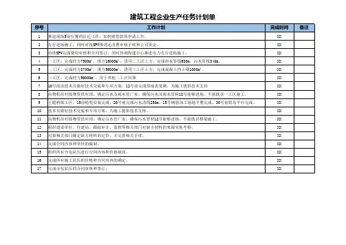 生产任务单模板