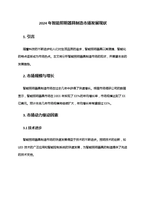 2024年智能照明器具制造市场发展现状
