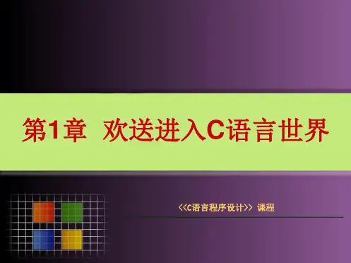《C语言程序设计》课件 《C语言程序设计》课件 第1章-欢迎进入C语言世界
