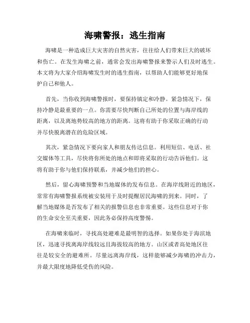海啸警报：逃生指南