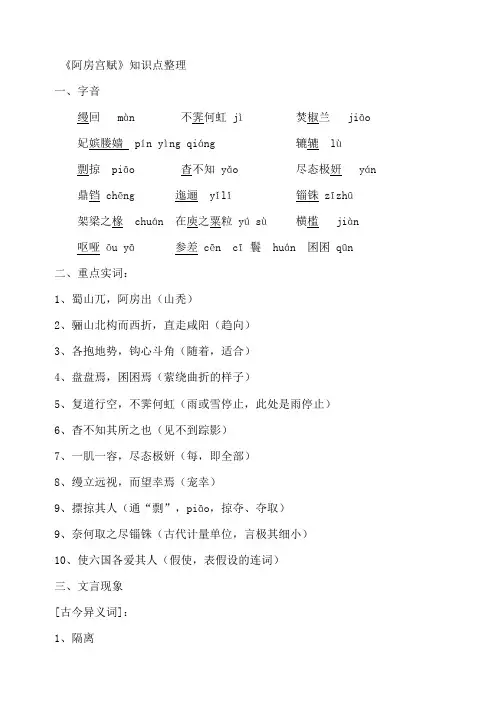 @必修二文言文知识点整理