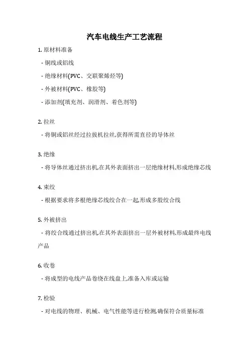 汽车电线生产工艺流程