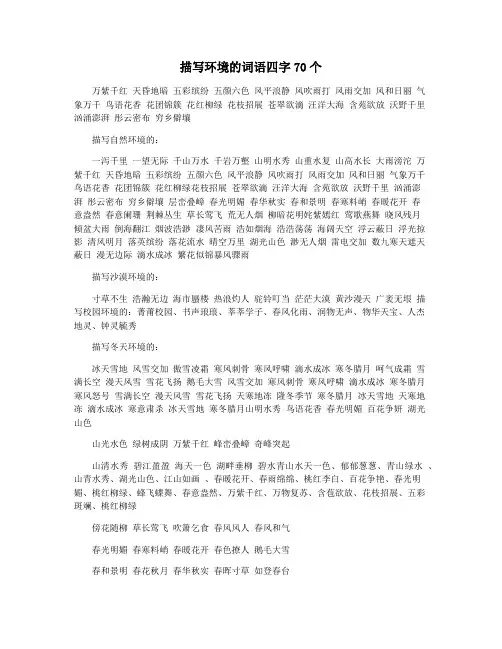 描写环境的词语四字70个