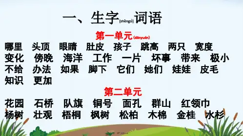 《部编版二年级上册语文复习》课件PPT全文