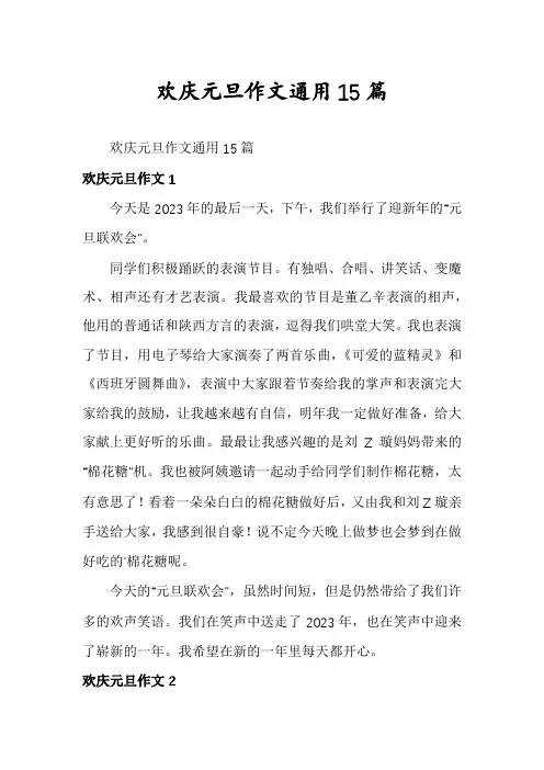 欢庆元旦作文通用15篇