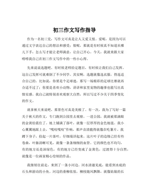 初三作文写作指导