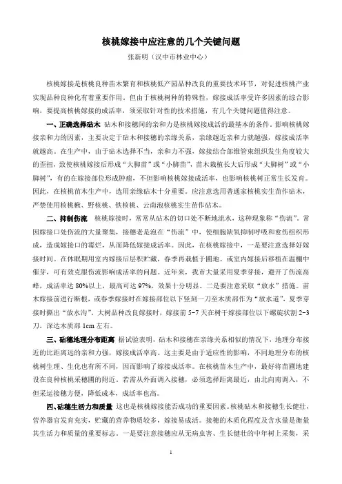 影响核桃嫁接成活率的主要因素及相应的技术措施