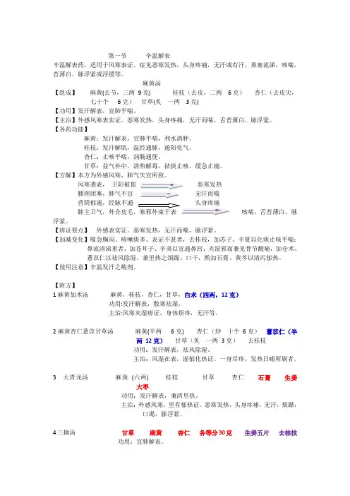 辛温解表