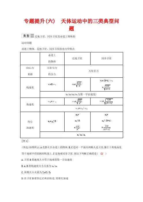 高考物理一轮复习 第五章 曲线运动 万有引力与航天 专题提升(六)天体运动中的三类典型问题教案