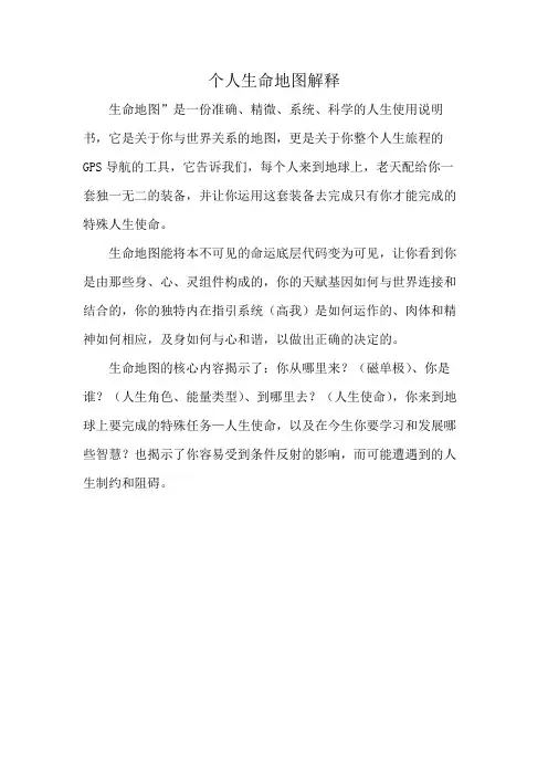 个人生命地图解释