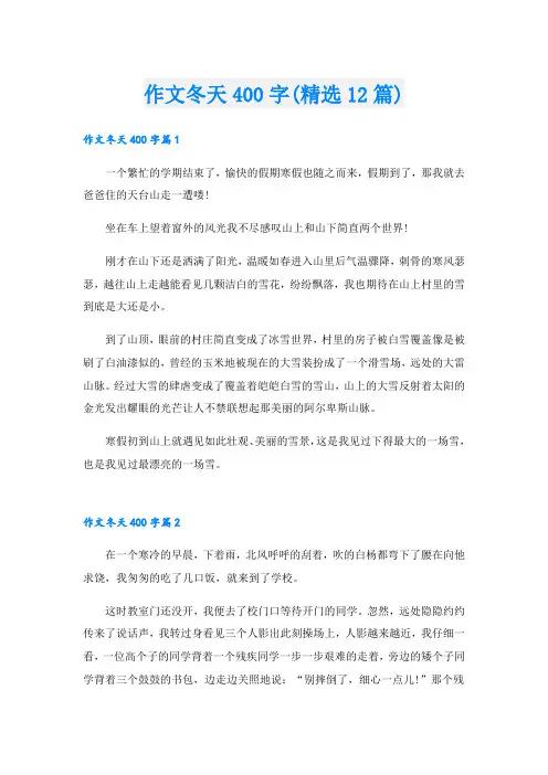 作文冬天400字(精选12篇).doc