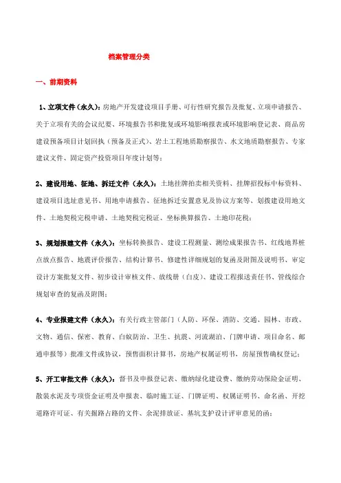 房地产档案分类