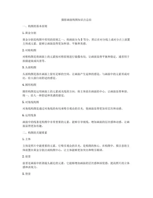 摄影画面构图知识点总结