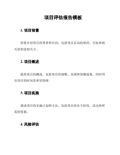 项目评估报告模板