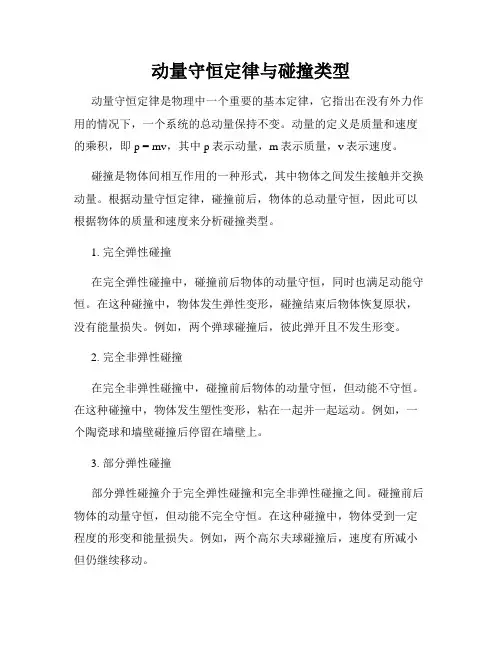 动量守恒定律与碰撞类型