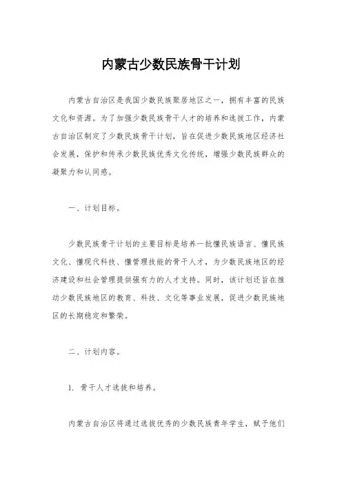 内蒙古少数民族骨干计划