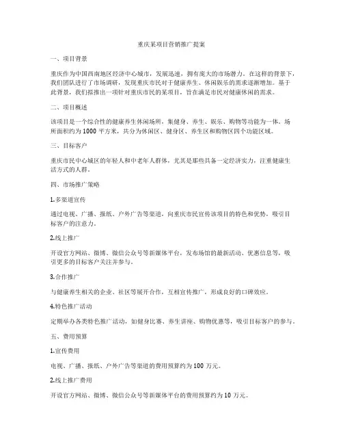 重庆某项目营销推广提案