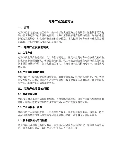 乌海产业发展方面