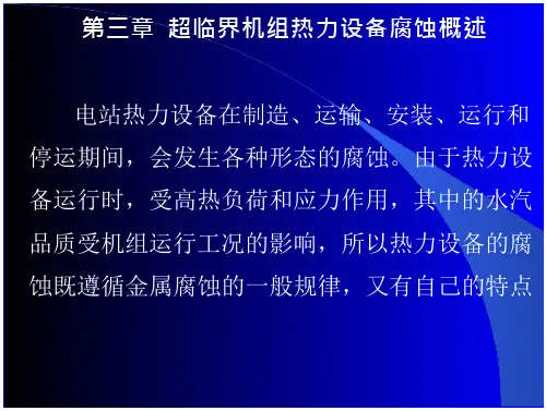 (武大)第三章 但 超临界机组热力设备腐蚀概述-