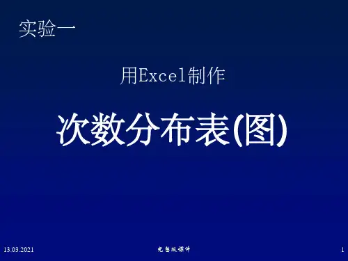 实验二-用Excel进行制作次数分布表(图)PPT课件