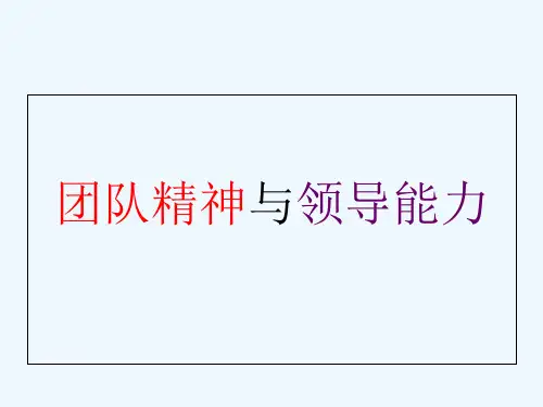 团队精神与领导能力培训课件