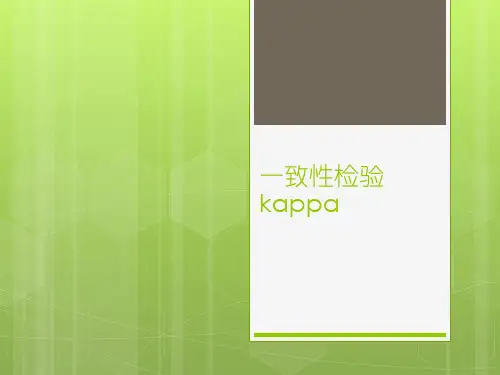 一致性检验kappa科恩