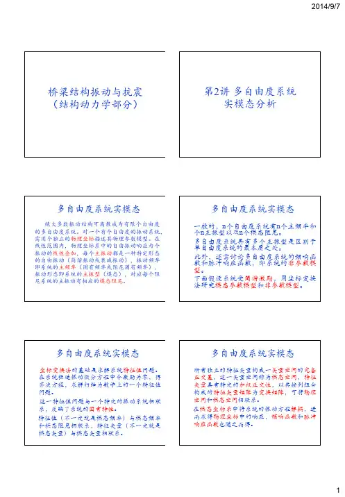 第2讲 多自由度系统实模态分析