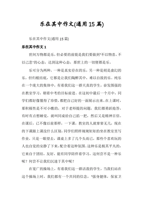 乐在其中作文(通用15篇)