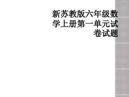 新苏教版六年级数学上册第一单元试卷试题
