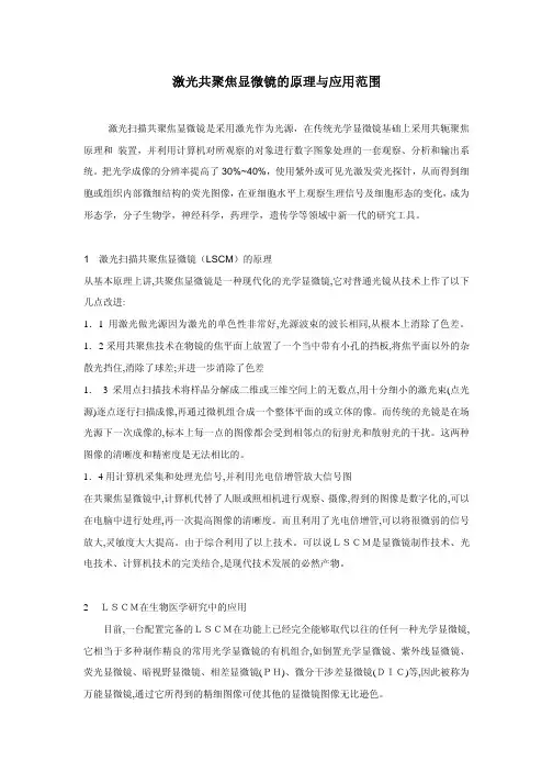 共聚焦显微镜原理和应用范围