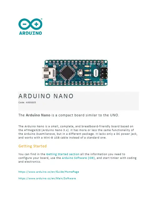 Arduino Nano 说明书