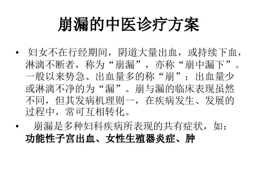 崩漏的中医诊疗方案