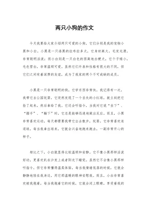 两只小狗的作文