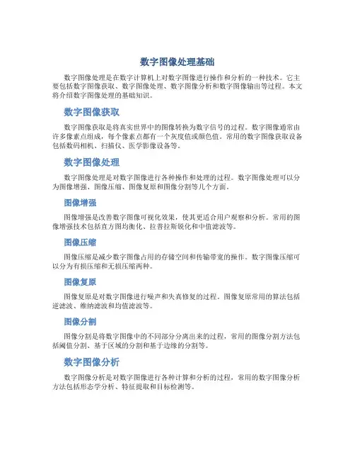 数字图像处理数字图像处理基础