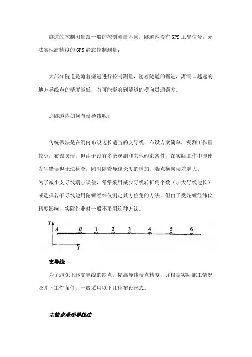 隧道地下控制测量导线布设形式