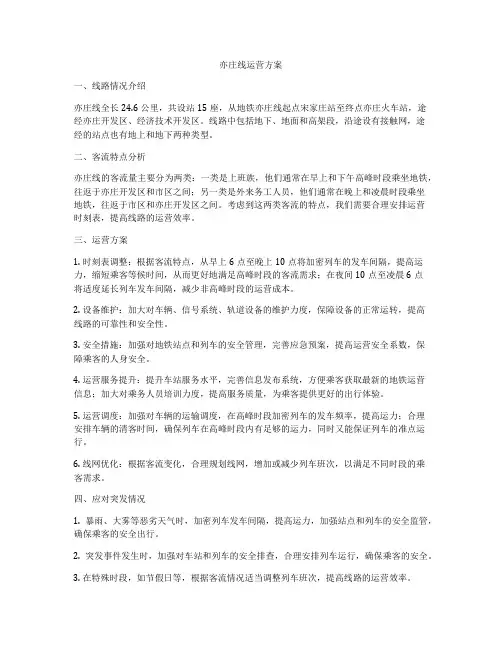亦庄线运营方案
