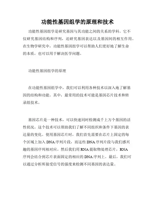 功能性基因组学的原理和技术
