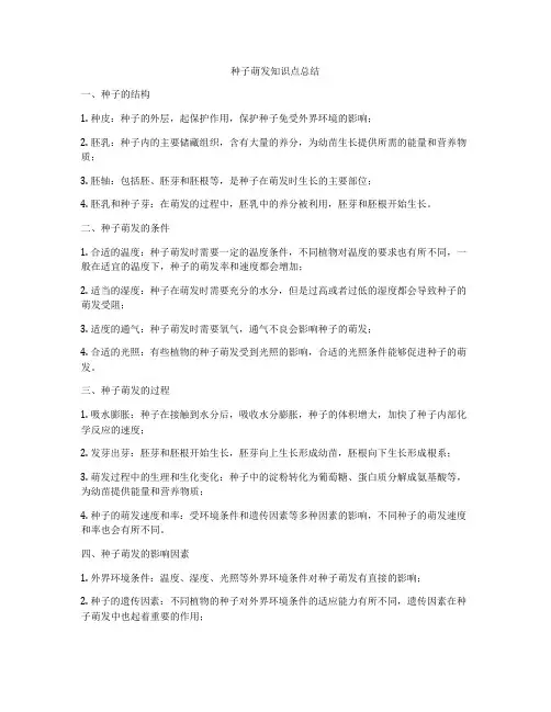 种子萌发知识点总结