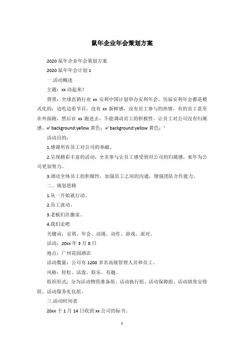 鼠年企业年会策划方案_2