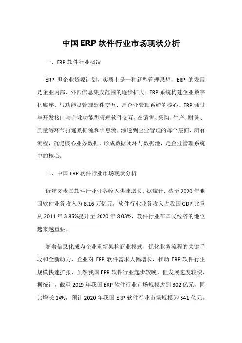 中国ERP软件行业市场现状分析
