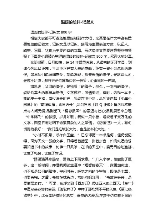 温暖的陪伴-记叙文800字