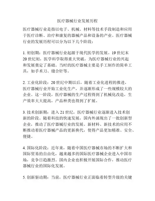 医疗器械行业发展历程