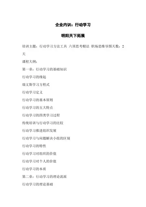 拓展内训课程：行动学习