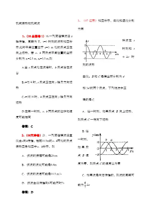 机械振动和机械波经典习题及答案
