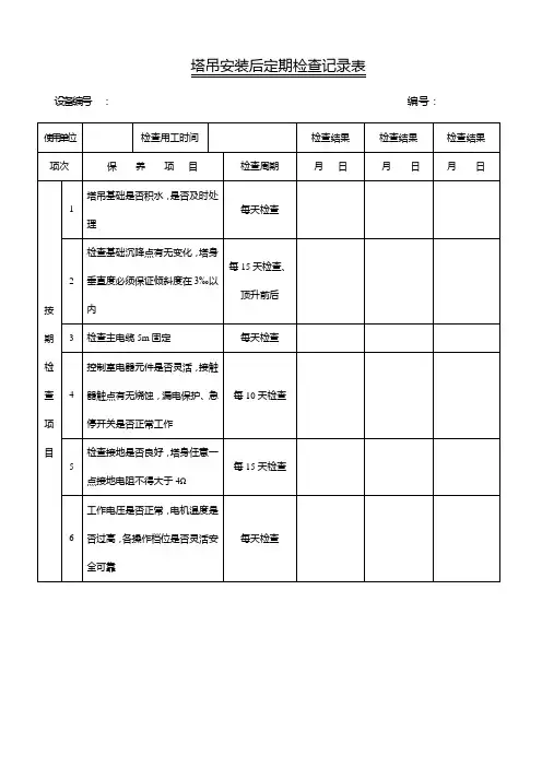 塔吊定期检查记录表