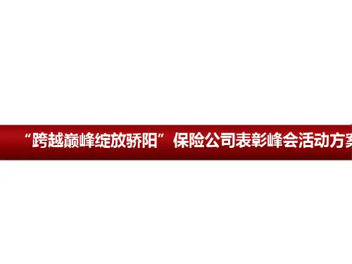 跨越巅峰绽放骄阳保险公司表彰峰会活动方案教学教材