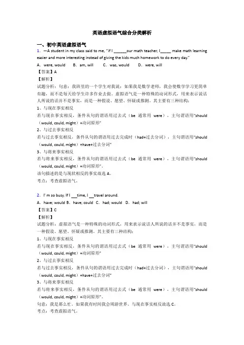 英语虚拟语气综合分类解析