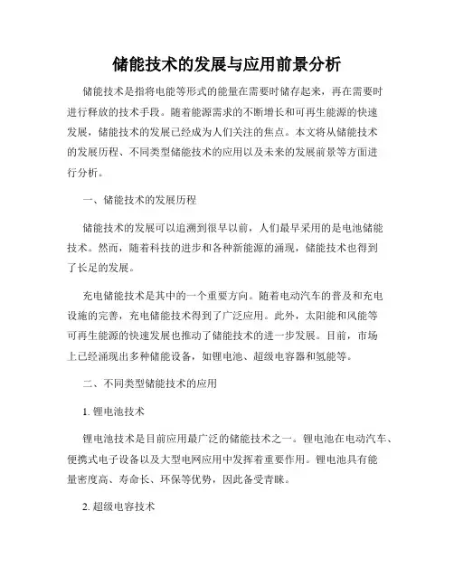 储能技术的发展与应用前景分析