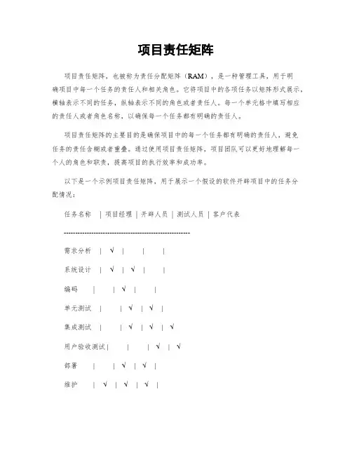 项目责任矩阵