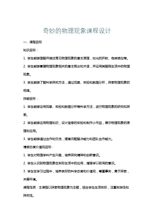 奇妙的物理现象课程设计